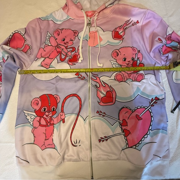 ♥️ Sugar Thrillz Sick of Love F This Valentines Teddy Hoodie Small Dolls Kill 🧸🧸 - Picture 13 of 16